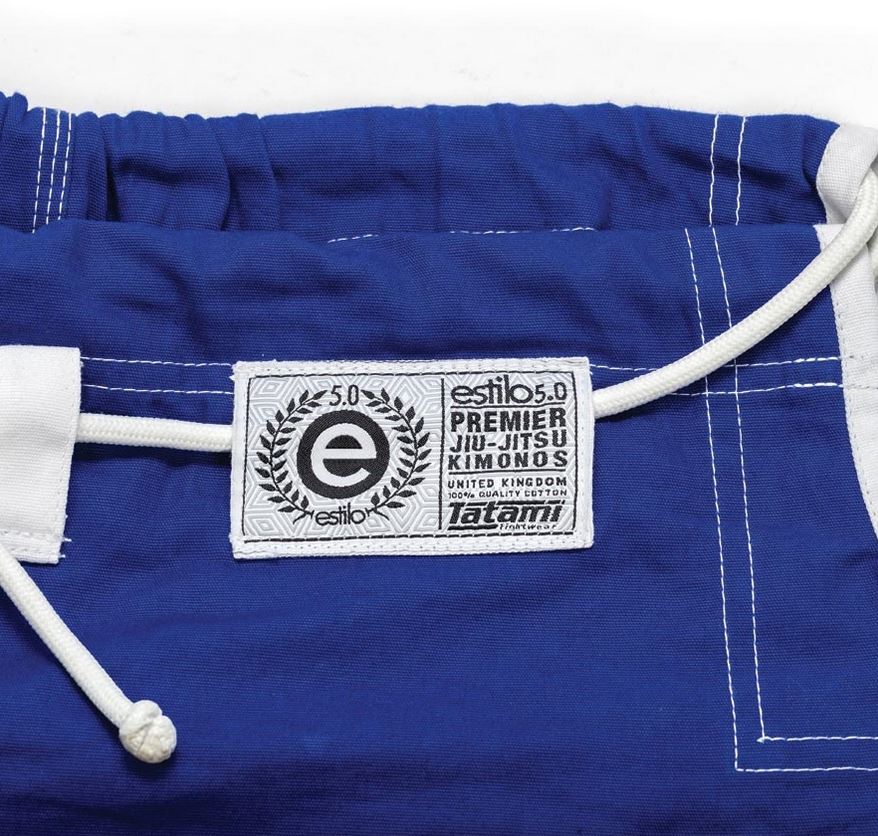 Tatami Estilo 5.0 blue pants with woven patch 